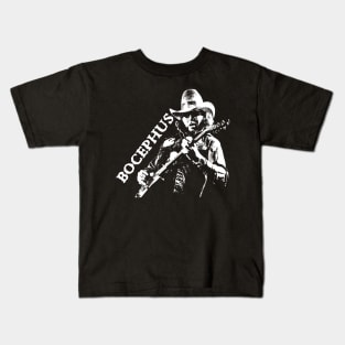 Hank Williams Jr - Retro Artwork Guitarist Kids T-Shirt